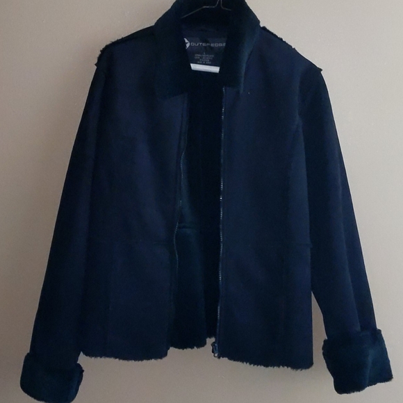 Outeredge black suede jacket size large - Picture 1 of 5